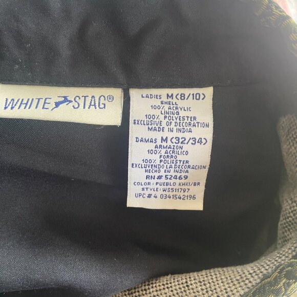 Vintage White Stag Button Up Patchwork Jacket. Brocade, opalescent buttons Med - Picture 9 of 9